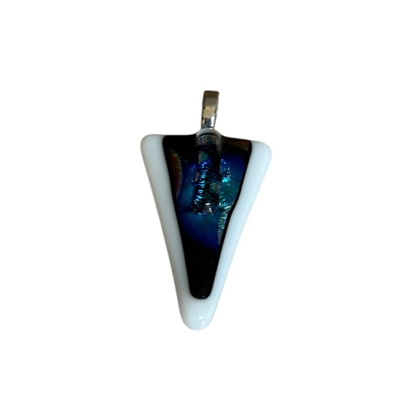 Art Glass Fused Handblown Pendant Sterling Silver Handmade - Picture 1 of 3